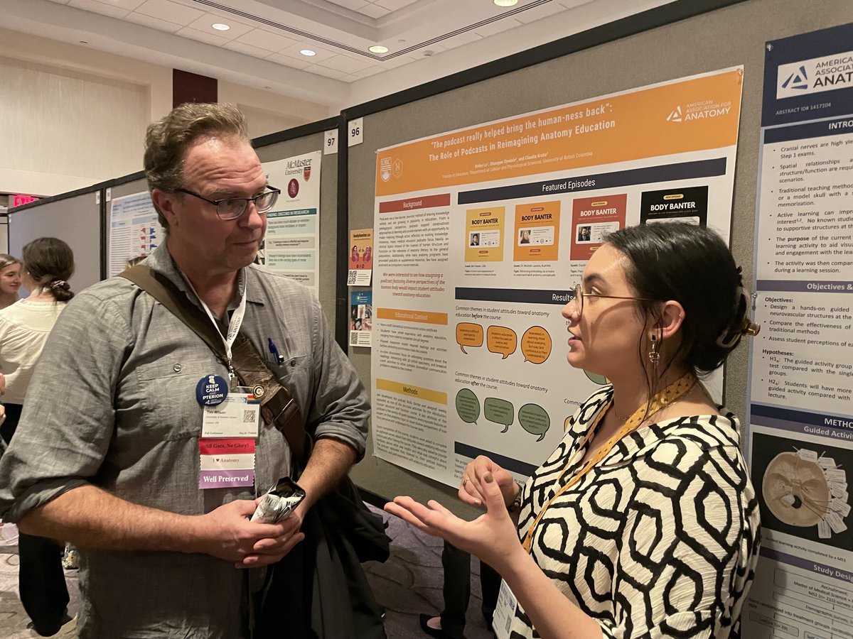 ⁦<a href="/baileylo_/">Bailey Lo</a>⁩ talking about the impact of ⁦<a href="/bodybanter/">Body Banter Podcast</a>⁩ podcast in an anatomy course for biomedical visualization and communication ⁦<a href="/UBC_BMVC/">UBC BMVC</a>⁩ ⁦<a href="/HiveUBCMedicine/">HIVE UBC</a>⁩ ⁦<a href="/UBCExtended/">UBC Extended Learning</a>⁩ #anatomy23 ⁦<a href="/AnatomyOrg/">American Association for Anatomy</a>⁩
