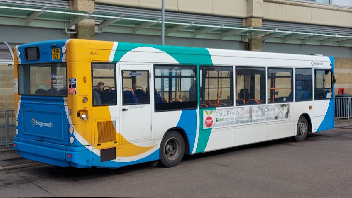 Shaun__92's tweet photo. Stagecoach East Midlands - 35150 - Ron Clift - Dennis Dart SLF - Plaxton Pointer 2 - YN56 GZZ #scunthorpe #scunthorpebusstation #stagecoacheastmidlands #lincolnshireroadcar #stagecoach @StagecoachEMid #dennisdartslf #dennisdart #plaxtonpointer2 #saturday #25th #march #2023 https://t.co/Wf342UbJPi