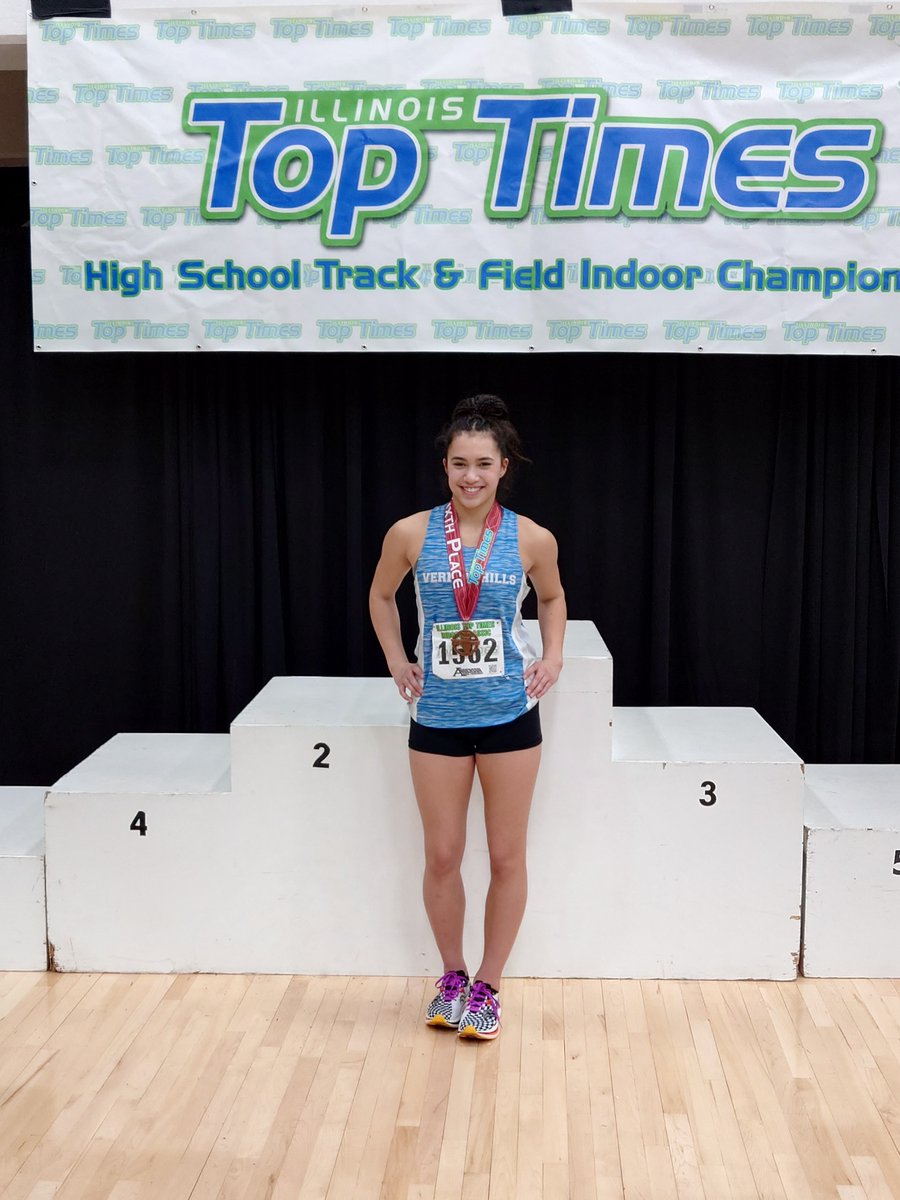 Illinois Top Times 6th place high jump finisher, Julia Rausa!! Had a PR and actually tied the winning height, clearing 1.60m (5'3"). Way to jump Julia! <a href="/VHHSAth/">VH Cougars</a>