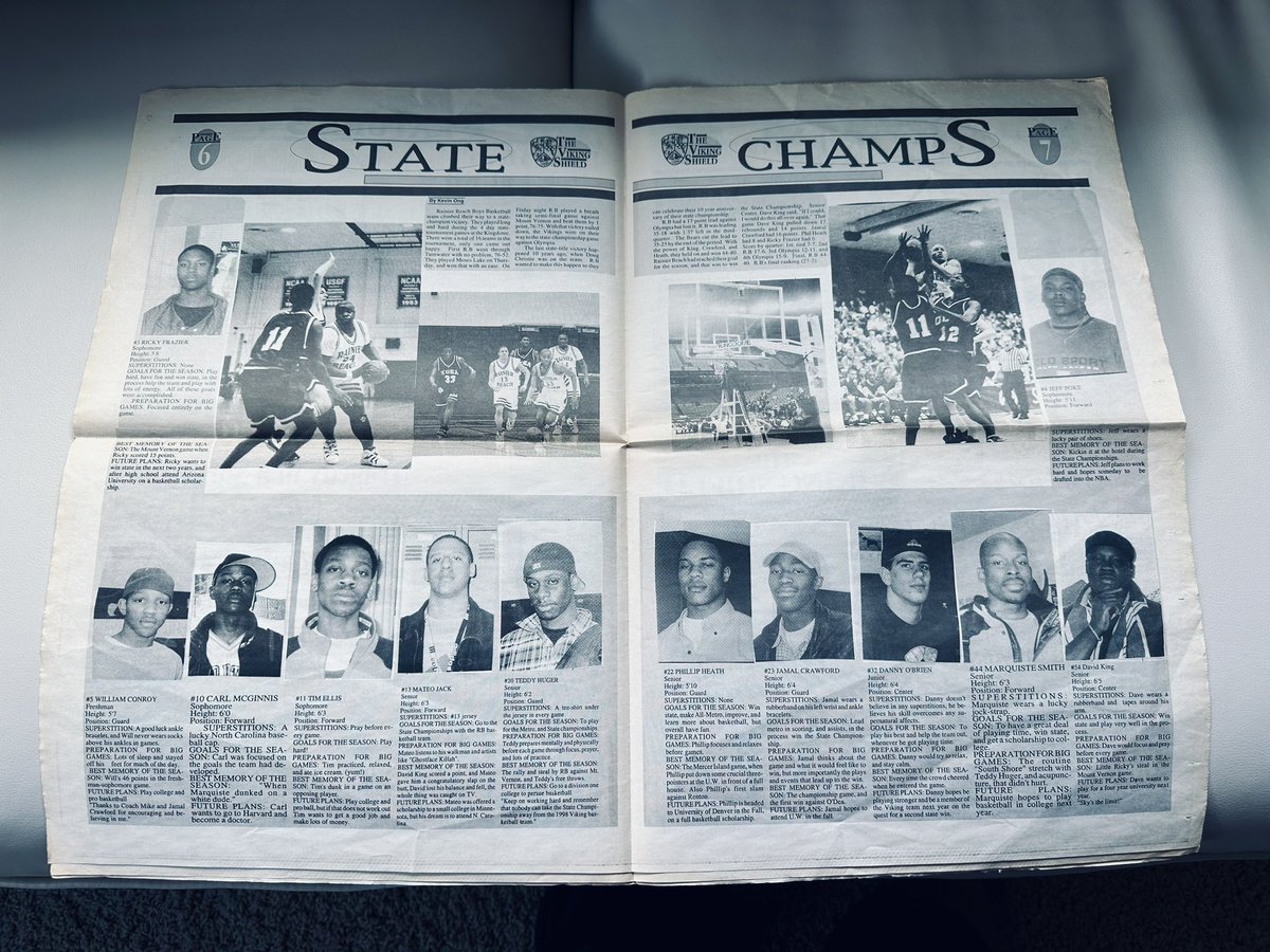 DavidWuMusic's tweet photo. 25 years ago this month, the #RainierBeach Vikings boys basketball team won their 2nd WA State championship with a 44-40 win over Olympia at the Kingdome. Led by Jamal Crawford, the team also featured eventual 7-time Mr. Olympia champ Phil Heath and the clutch center David King. https://t.co/ZoKVSrqk2g