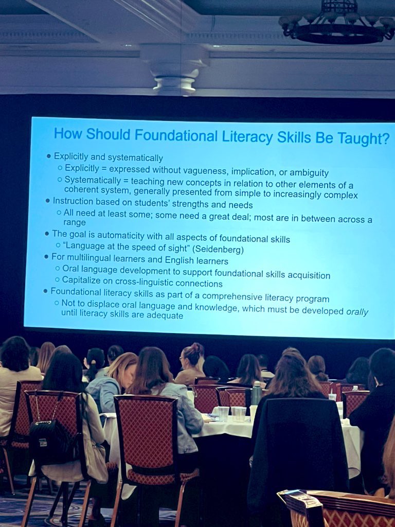 alex_fraz's tweet photo. Claude Goldenberg sharing at #TRLSummit2023 points on how foundational skills should be taught and with the inclusion of our multilingual learners:
#UntilEveryoneCanRead https://t.co/qg0cPI1foj