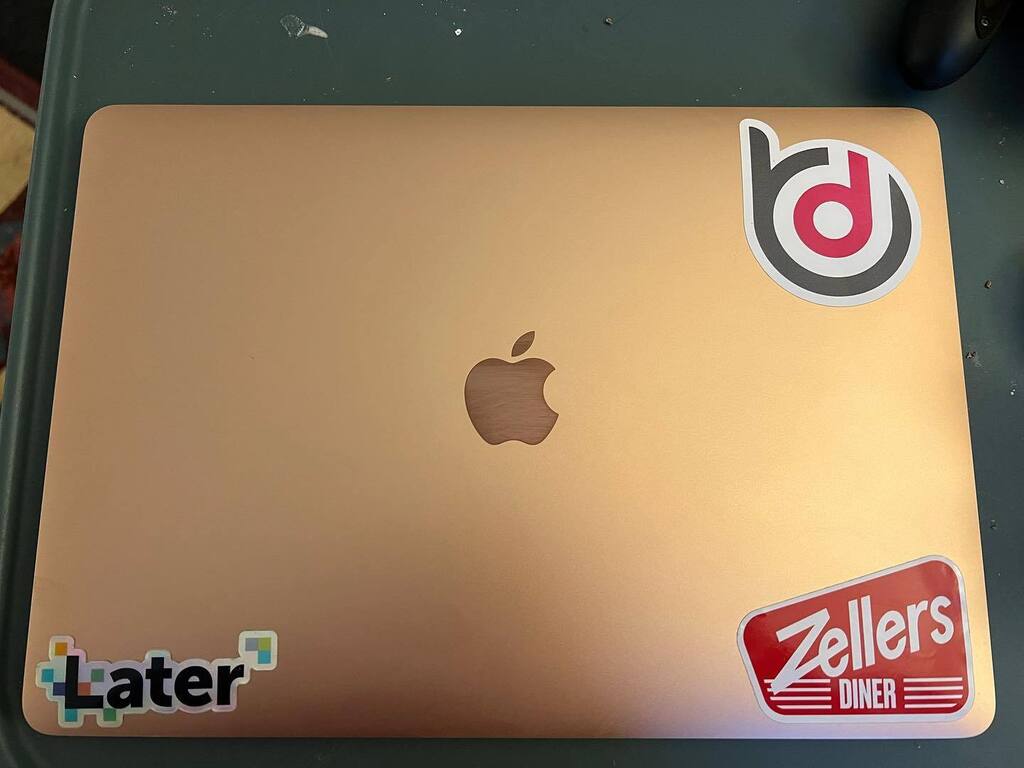 RebeccaBredin's tweet photo. I don’t put many stickers on my laptop, but today we add a new sticker. Thanks for the nostalgia @zellersofficial!! https://t.co/kg1ED90QA0 https://t.co/3NFT20zCpd