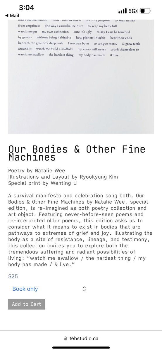 meaux_ines's tweet photo. I’ve been dying to read this poetry collection and just discovered that the author has a special edition linked on their website! It’s been out of print and the only copies I could find up to now were $65-$125 😅 https://t.co/Ed7r8Pke2q