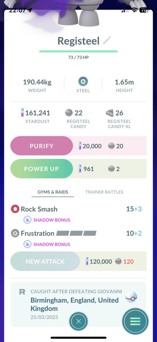 DamonJMorris's tweet photo. FUMING 😡 @PokemonGoApp @NianticHelp 

Just defeated Giovanni after a busy day beating grunts and I get another REGISTEEL!!?? WTF?? #PokemonGO #TeamRocketTakeover https://t.co/zehpSqEy5y