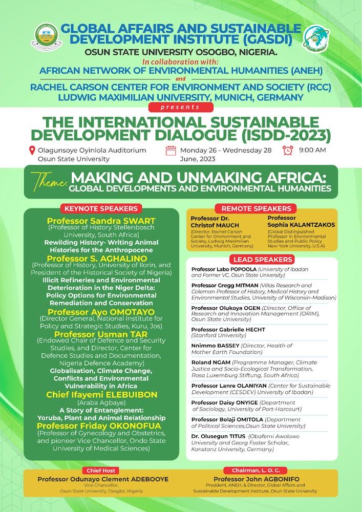 Global Affairs & Sustainable Development Institute (@gasdi_uniosun) on Twitter photo 