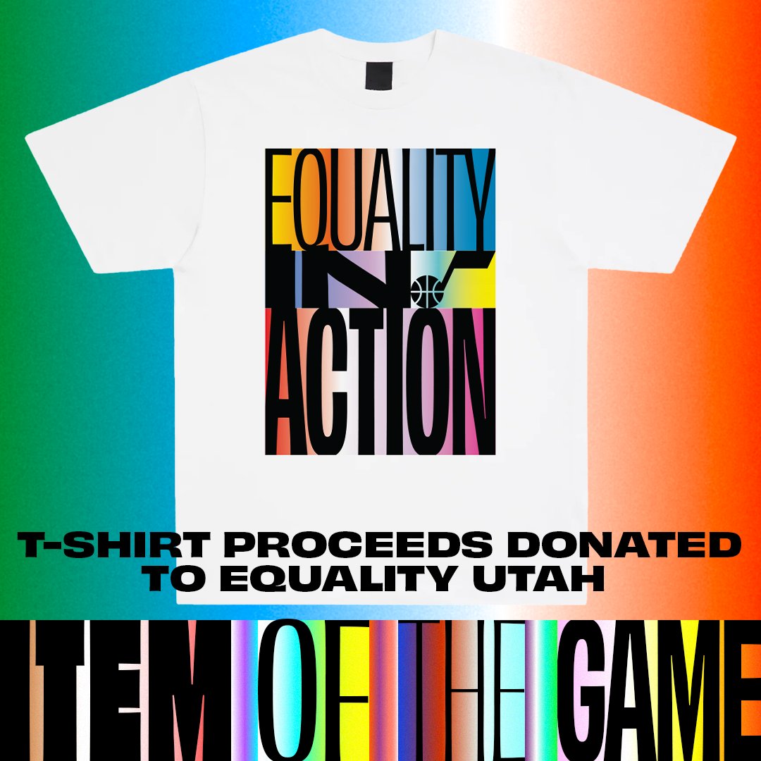 utahjazz's tweet photo. Tickets are still available for Equality in Action Night 𝐓𝐎𝐌𝐎𝐑𝐑𝐎𝐖 🗓

Performances by @DavidArchie &amp; @EjMichels + T-shirt proceeds benefiting @EqualityUtah 🫶