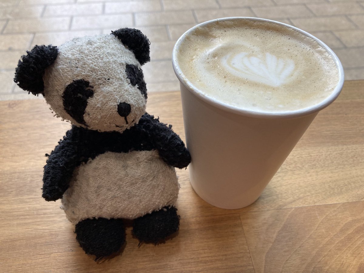 Adventure_Gauss's tweet photo. I took my human to The Happy Goat Coffee Company today to try the Lavender Latte which is a special spring drink. It was tasty. It snowed this afternoon but I’m looking forward to warm weather and tulips in the coming months. @happygoatcoffee #coffee #lavenderLatte #HappyGoat https://t.co/0IOGSJ2dIr