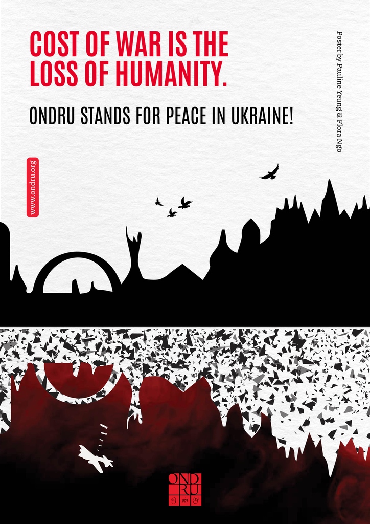ondru_org's tweet photo. Ondru stands for peace in Ukraine! While the people continue to suffer from the devastation of war and violence, the world has begun to forget - the media is moving on to other issues. Cost of war is the loss of humanity, let us not forget the screams of those innocent. https://t.co/9uFhIOTxb9