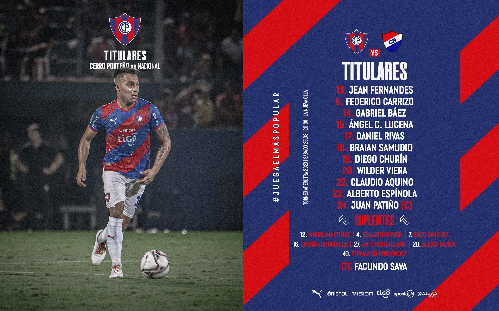 Club Cerro Porteño on X: 📋 Titulares Cerro Porteño tiene equipo