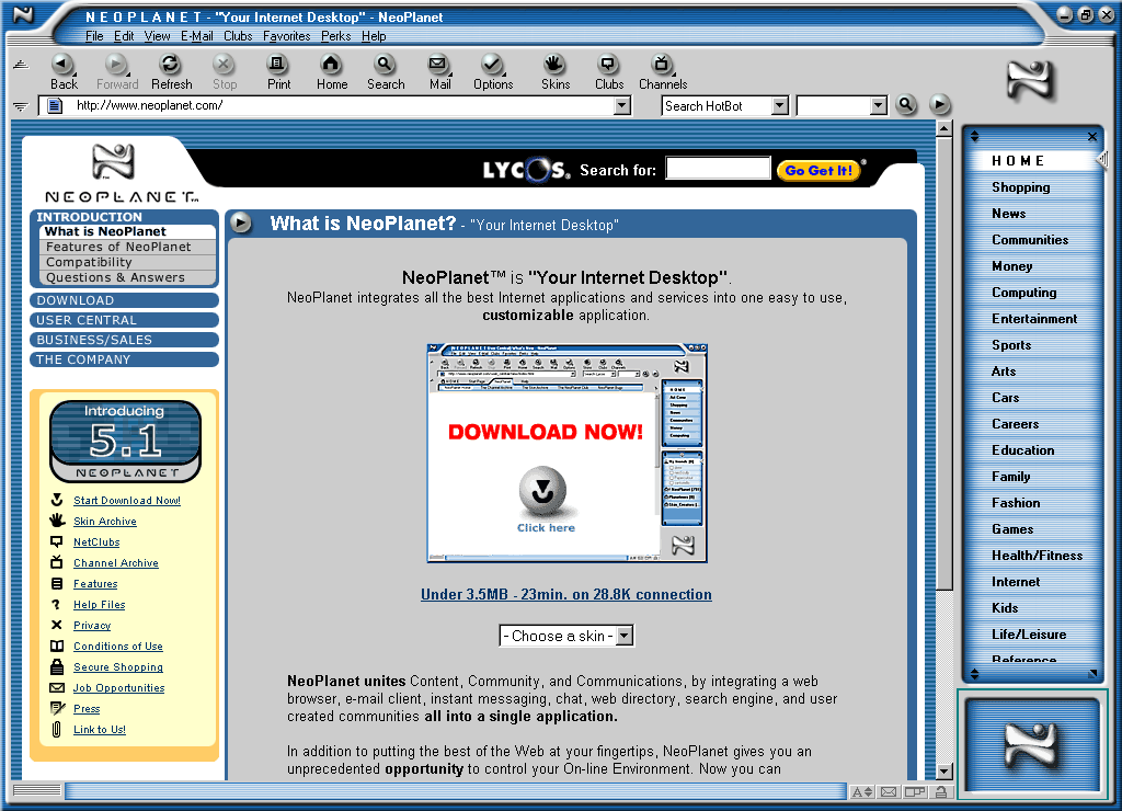 WebDesignMuseum's tweet photo. Neoplanet web browser in 1999

#WebDesignHistory https://t.co/y2g0CKtuF0