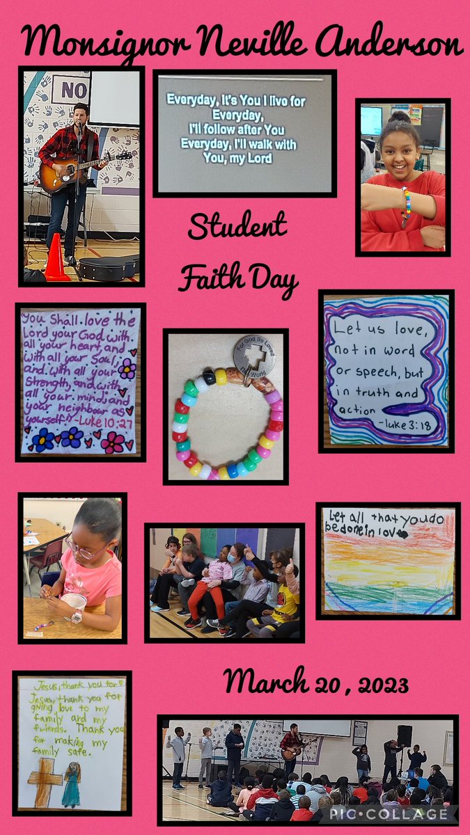 Thank you, <a href="/chrisbraymusic/">Chris Bray</a>, for joining us for our Student #FaithDay 🙏 ✝️ Wonderful messages and #beautifulmusic.
All students made beaded bracelets and prayer cards with a prayer or Bible quote about LOVE.
#FaithHopeLove  #IBelieveinCatholicED
@CCSD_edu