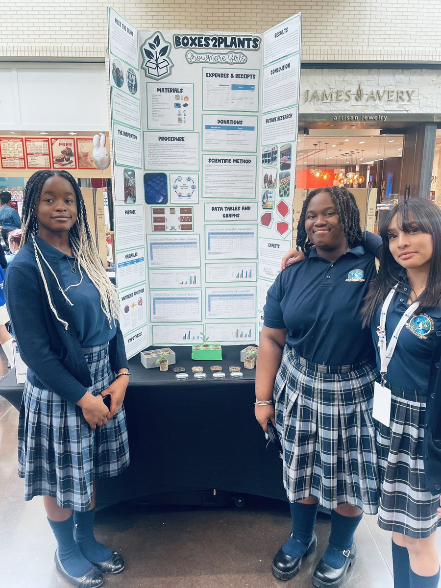 ardrewes's tweet photo. The @Ysleta_YWLA “Growmore Girls” did it - 1st place! 🏆 We will be using their 3D printed molds to make seedling pots made w/cardboard and banana peels to benefit our future school garden 🥬🥕 Thank you, @ywprep, for an amazing experience! ♥️ https://t.co/zq888dJMWJ