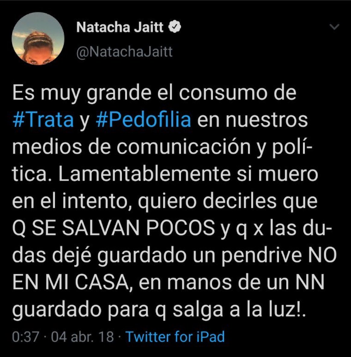 Esto lo conté en #LAM la semana pasada. Nadie se acordaba pero #Natacha me lo dijo en persona.