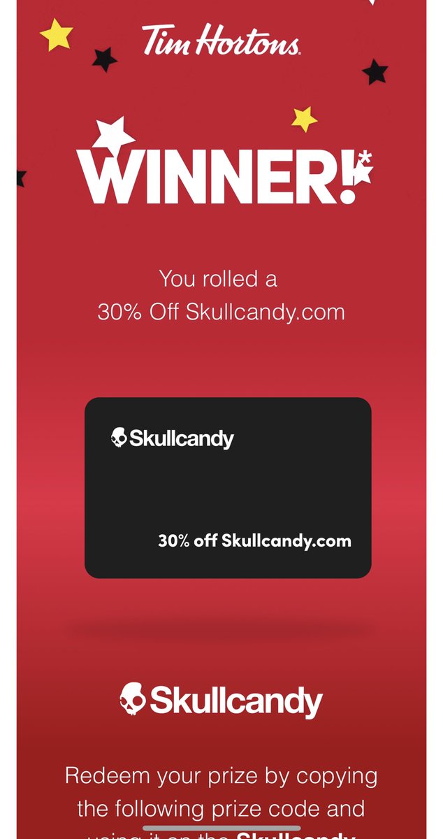 lindstothek's tweet photo. Dear @TimHortonsUS - a 30% off coupon code Skullcandy is not a “prize” - it’s a shitty promo to get me to spend more money. What marketing “genius” came up with this nonsense? It’s insulting #TimHortons #Coffee #rolluptherim https://t.co/ucp2g4mVCA