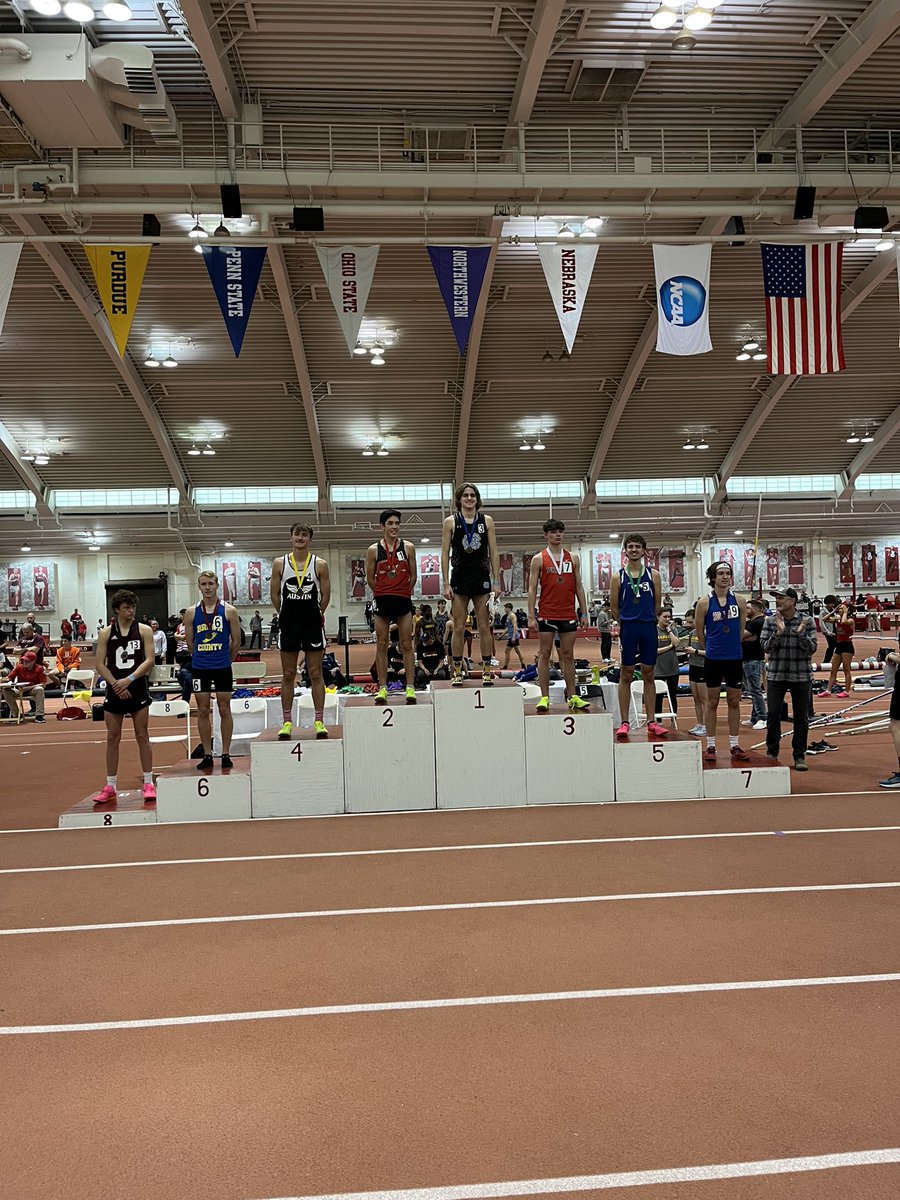 TiptonXCTF's tweet photo. Hoosier State Indoor Finals @evan_long63 finishes 5th in the 3200! Cooper Altherr just misses the finals and podium position with a 9th place finish. He’ll be back next year! On to the outdoor season! @tiptonbdevils @TiptonHS @michelle_garmon @SportsKT https://t.co/NN8Zp3q9kb