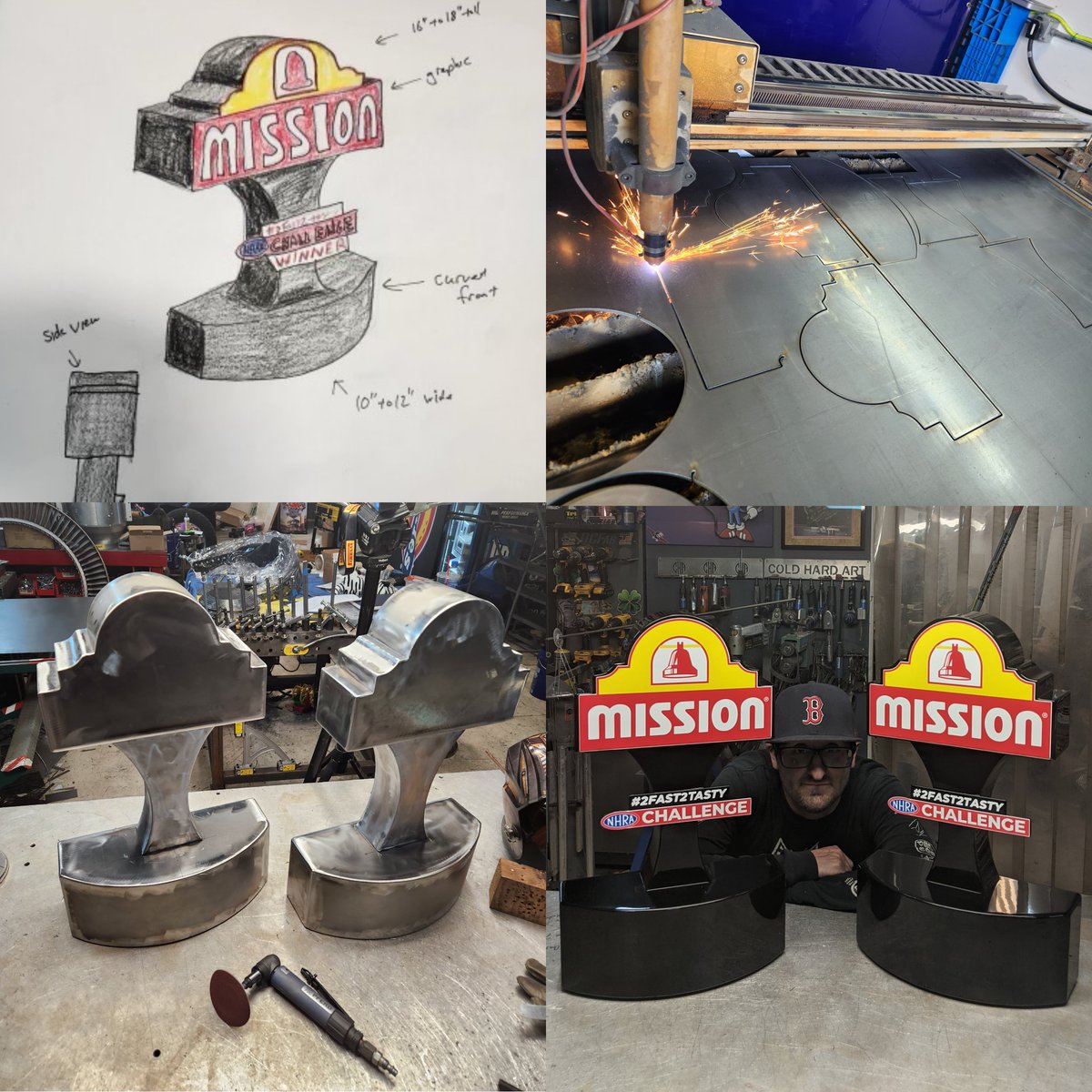 The birth of a @NHRA @MissionFoodsUS #2fast2tasty #trophy @MillerWelders @PFERD_NA @AngelleSampey #dragracing #nhra #missionfoods