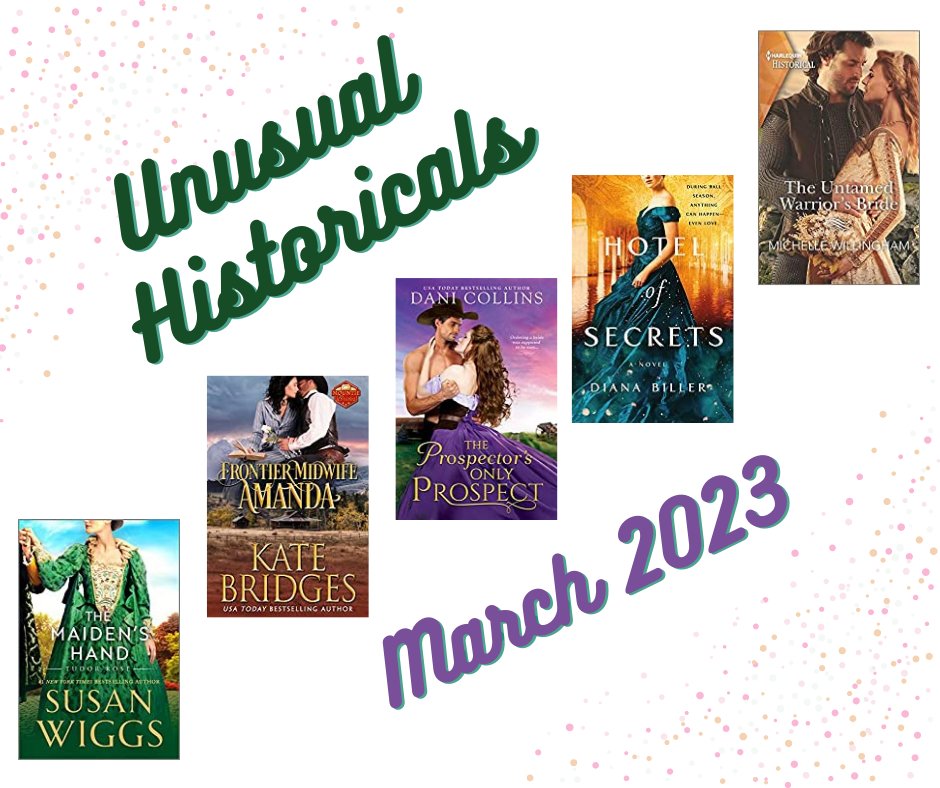 What's cooking in Unusual Historicals for March 2023? Three new releases, and two reprints - including a Wendy favorite from back in the day. Read all about 'em over at the blog wendythesuperlibrarian.blogspot.com/2023/03/roarin… #RomBkBlog