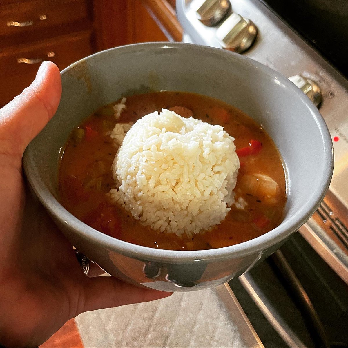 <a href="/RaddishKids/">Raddish Kids</a> Shrimp &amp; Sausage Gumbo was bayou far one of the tastiest dishes Lottie has made. This Cajun cutie knocked it out of the swamp! 🐊 #gumbo 🍤