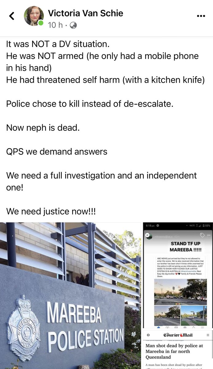 DebKilroy's tweet image. Young Aboriginal man shot 4 times and killing by police in NQ 🖤💛♥️ 💔💔

We must disarm &amp;amp; defund the police 

#DefundThePolice