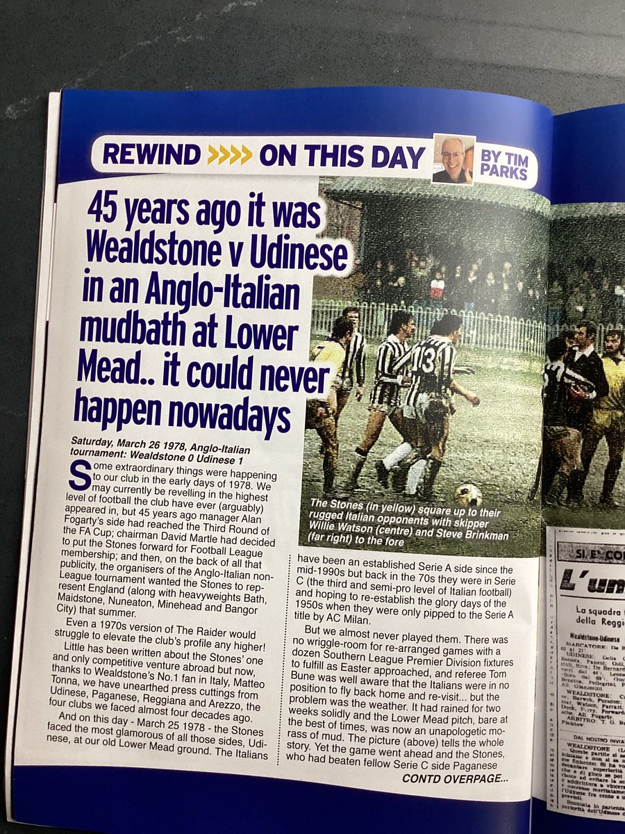 PinattoFlavia's tweet photo. OMG! Record crowd for Wealdstone today and the programme features the game against my local Italian team!! 💙 https://t.co/mtxxqvqHL9