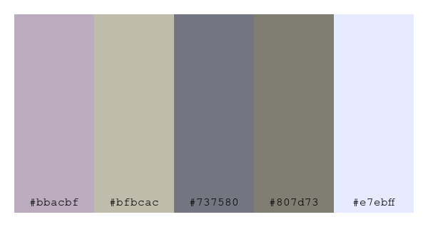 ColPaletteBot's tweet photo. Beep beep, here's a pretty color palette for you!
color-scheme.js parameters used:
- hue: 96
- variation: pale
- colors: #bbacbf, #bfbcac, #737580, #807d73, #e7ebff
Have a lovely evening!
#twitterbot #colorpalette #colors #palette #prettycolors https://t.co/7ezGCb8rff