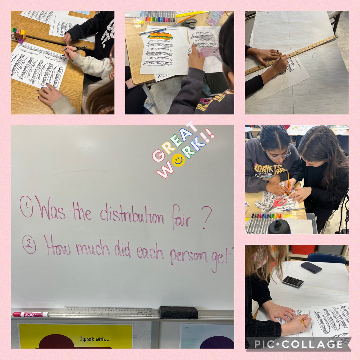 On Thursday, we began the “Sub Problem.” Different small groups of students went to different attractions in Toronto. Each groups got subs to share for lunch. Did each group get the same amount of lunch? Unit fractions to the rescue!!  #youbelongatlkw #p8problemsolvers <a href="/lkwwrdsb/">lkwwrdsb</a>
