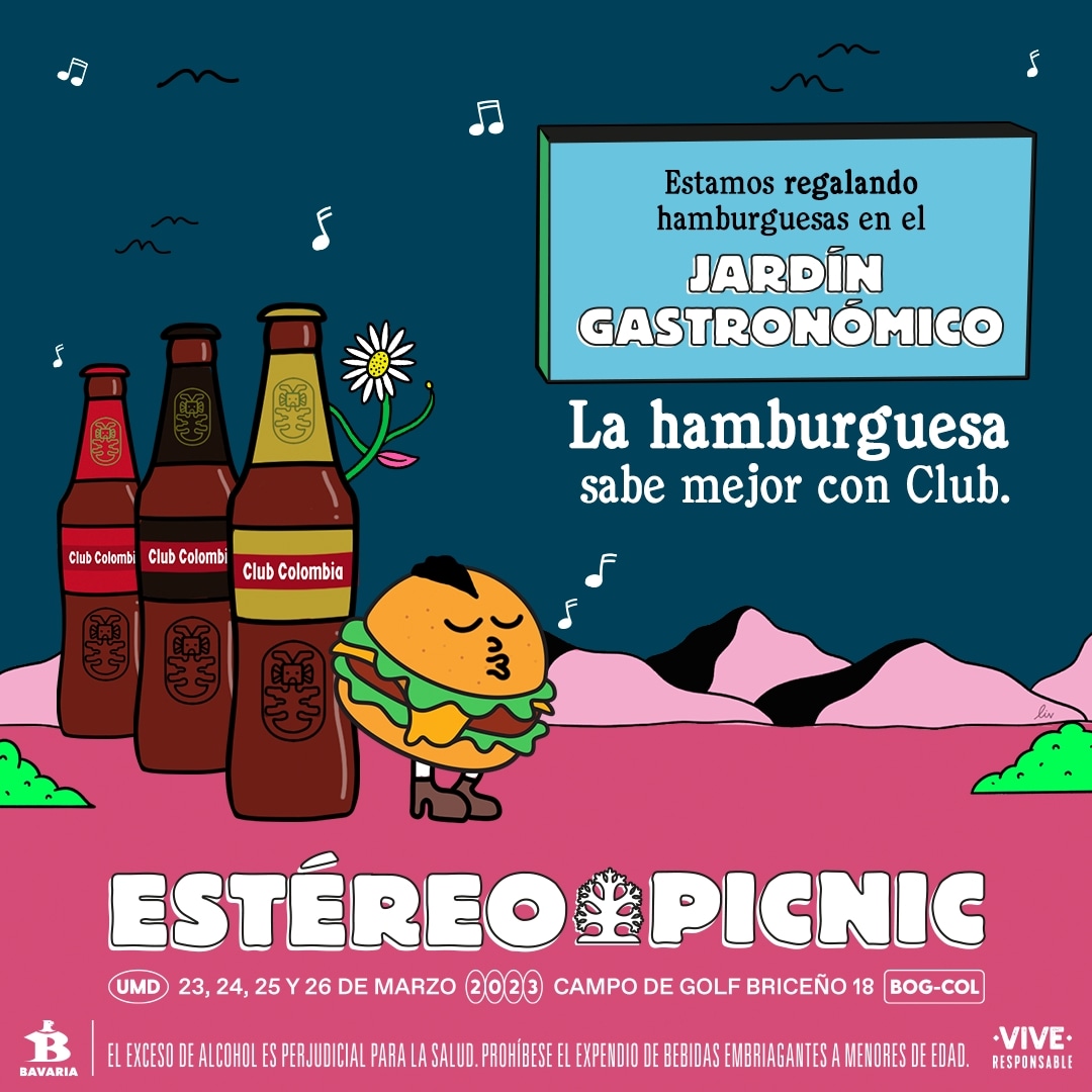 Si andas en #FEP2023, pásate por el #JardínGastronómico de Club Colombia, estamos regalando hamburguesas. 😀