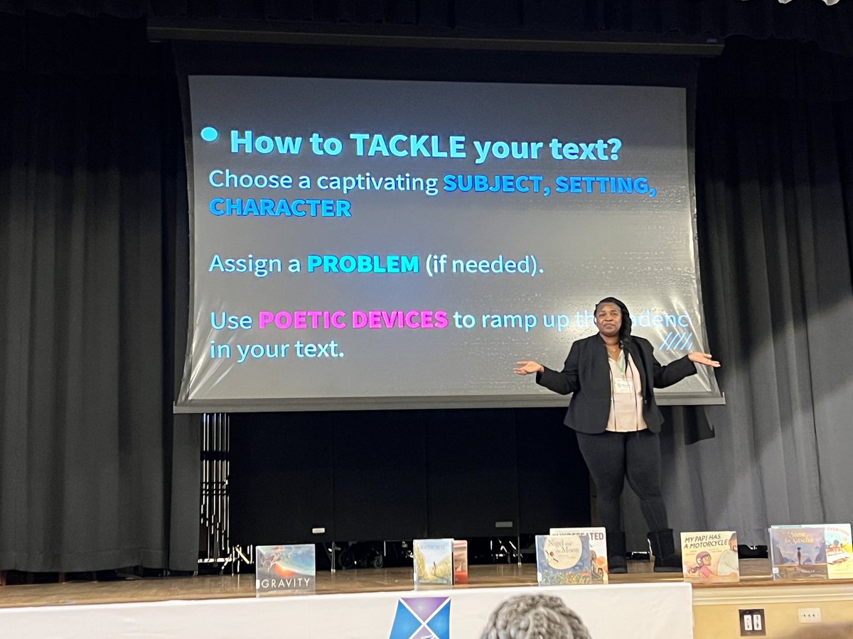 RaQiaLowo's tweet photo. Had a blast and learned a bunch listening to my friend and editor Winsome Bingham deliver her #Kidlit TedTalk 🎤 @SCBWI_SoBreeze #SpringMingle This powerhouse of woman taught us how to Bait your Reader & Tackle the Text! 👊🏽💯 @armyvet5 glad I know you. ❣️
#WritingCommunity https://t.co/9Q8SRVE9jp