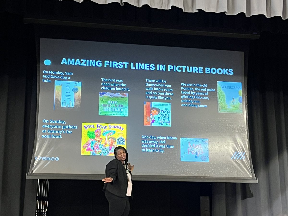 RaQiaLowo's tweet photo. Had a blast and learned a bunch listening to my friend and editor Winsome Bingham deliver her #Kidlit TedTalk 🎤 @SCBWI_SoBreeze #SpringMingle This powerhouse of woman taught us how to Bait your Reader & Tackle the Text! 👊🏽💯 @armyvet5 glad I know you. ❣️
#WritingCommunity https://t.co/9Q8SRVE9jp