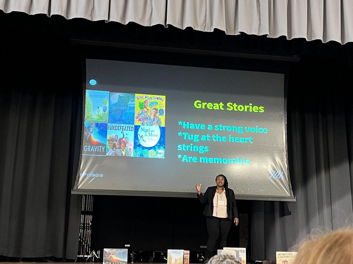 RaQiaLowo's tweet photo. Had a blast and learned a bunch listening to my friend and editor Winsome Bingham deliver her #Kidlit TedTalk 🎤 @SCBWI_SoBreeze #SpringMingle This powerhouse of woman taught us how to Bait your Reader & Tackle the Text! 👊🏽💯 @armyvet5 glad I know you. ❣️
#WritingCommunity https://t.co/9Q8SRVE9jp