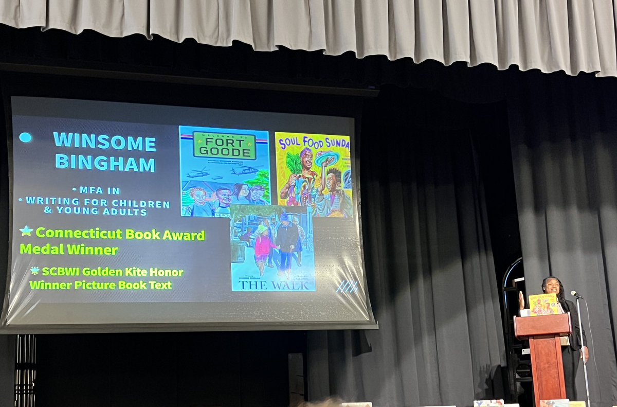 RaQiaLowo's tweet photo. Had a blast and learned a bunch listening to my friend and editor Winsome Bingham deliver her #Kidlit TedTalk 🎤 @SCBWI_SoBreeze #SpringMingle This powerhouse of woman taught us how to Bait your Reader & Tackle the Text! 👊🏽💯 @armyvet5 glad I know you. ❣️
#WritingCommunity https://t.co/9Q8SRVE9jp