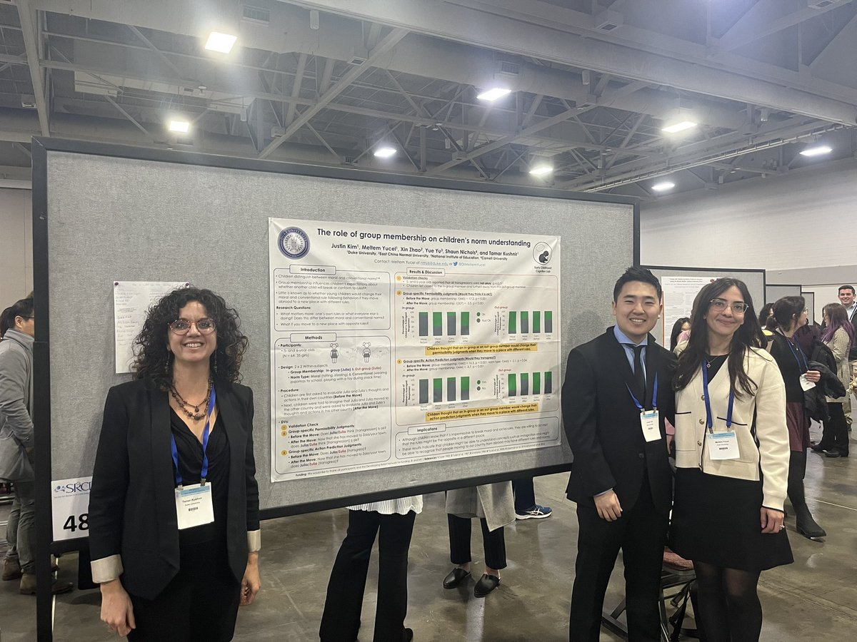 DrMeltemYucel's tweet image. Elissa (senior undergrad @DukeU) and Justin’s (postbac) posters were a huge success! This might be my proudest moment 🤩🥳

#SRCD23 @SRCDtweets @TamarKushnir