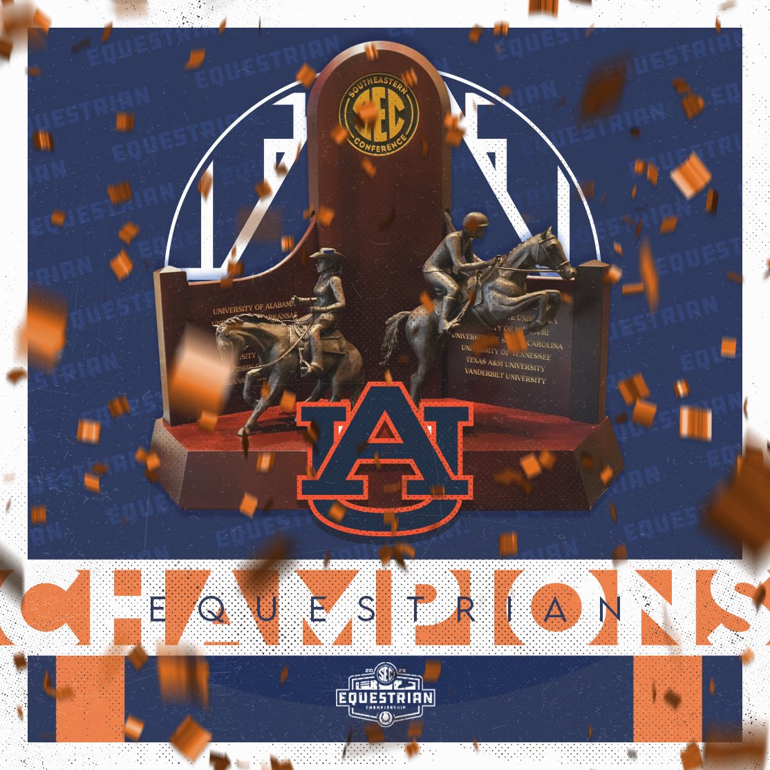 2023 SEC CHAMPIONS

🏆 <a href="/AuburnEQ/">Auburn Equestrian</a> with 🖐️ in a row!
 
#SECEQ x #SECChampionship