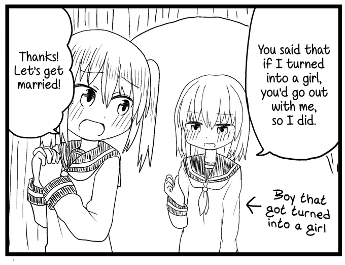 @foktr If you can be turned into girl, then is two girls making a kid easy peasy? by @foktr (English Translation) 