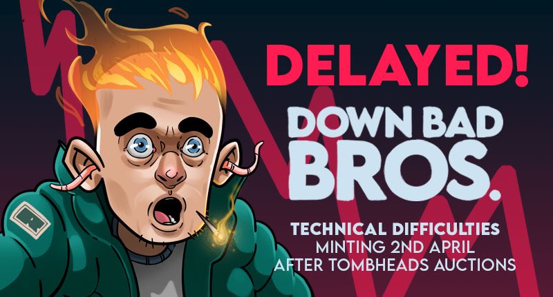 tombxbt's tweet image. #DBB mint has been delayed for 1 week.

Further details in Discord. 

📉