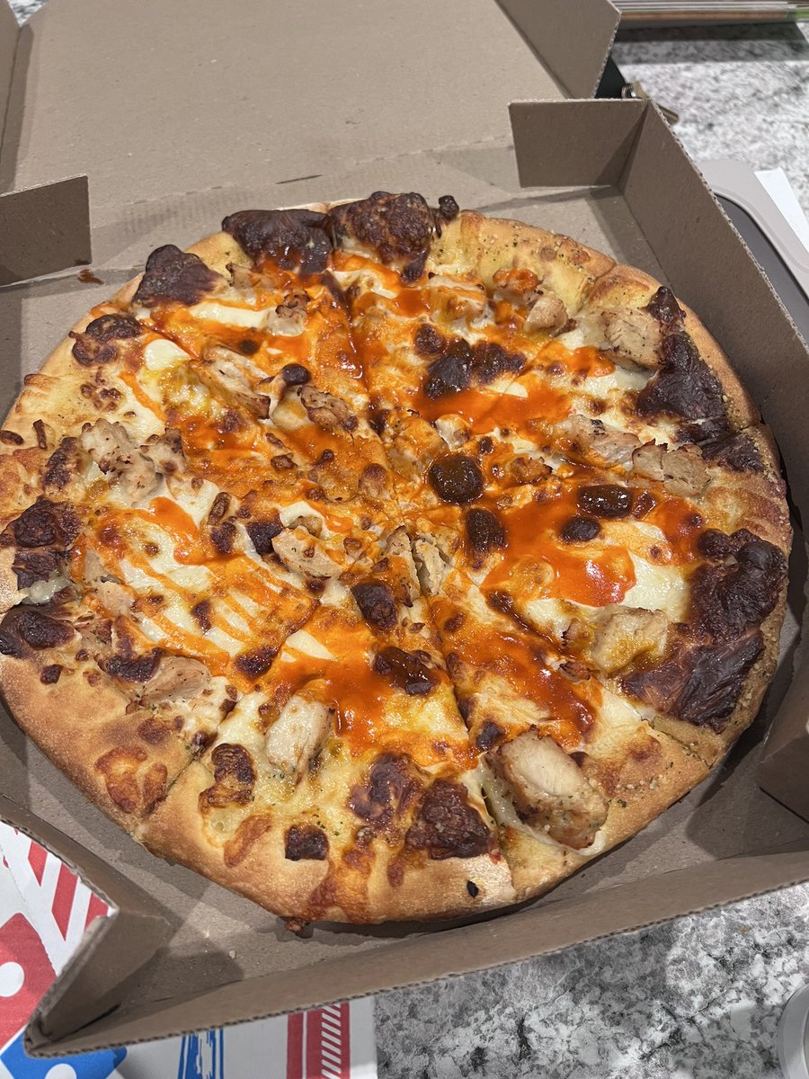 k_e_love's tweet photo. @dominos so much for quality check, tastes burnt 😭 https://t.co/91X05dSI8u