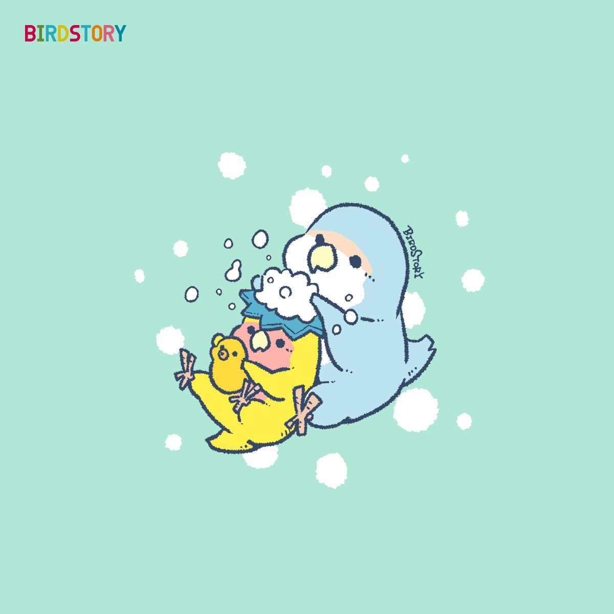 「おはようございます。本日は3月26日、語呂合わせから、風呂の日とのことです#BI」|BIRDSTORYのイラスト