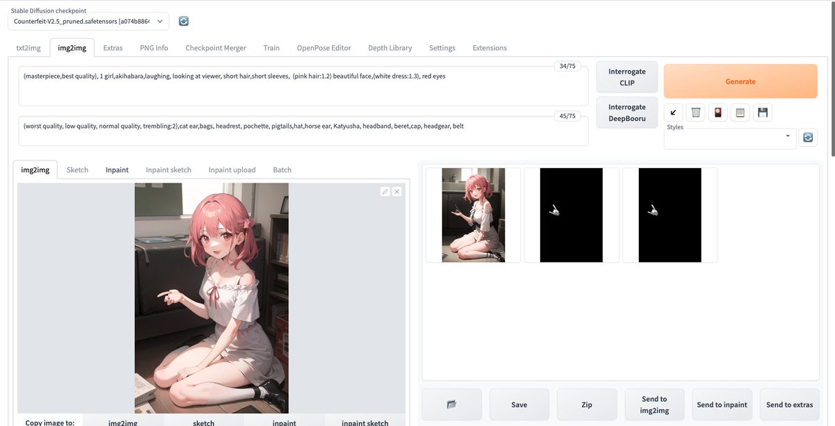 jinanbou519's tweet image. ControlNetがうまくいかない。。
Depth Libraryで元画像に対して配置した手のposeをimg2imgでControlNetからロードして（もちろんEnableにしてる）も何故かposeの画像しか生成されない。う〜ん。

#StableDiffusionWebUI #AUTOMATIC1111 #ControlNet