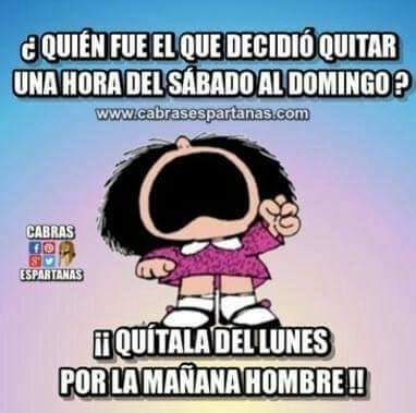 A ver si lo dejan ya de una puñetera vez y dejan el horario que nos toca.
Misma hora de Canarias