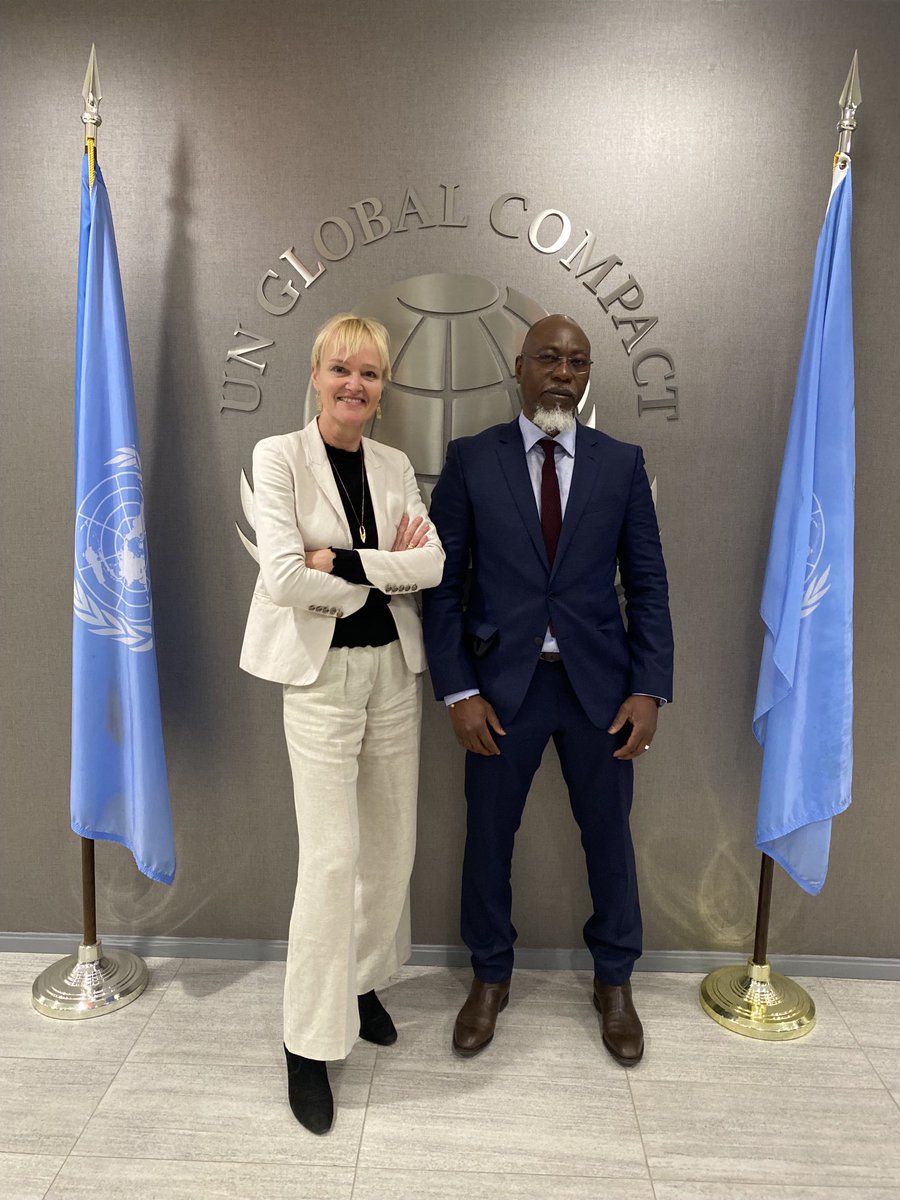 Mette_Morsing's tweet photo. A sincere thank you, Professor Dr. Mahamadou Biga-Diambeidou @UCLouvain_be for inspiring and exploring new collaborations on our #AfricaStrategy in New York 🇺🇳 @globalcompact @PRMESecretariat #Africa #entrepreneurship #sustsinability #education https://t.co/kc6LTdMvfG