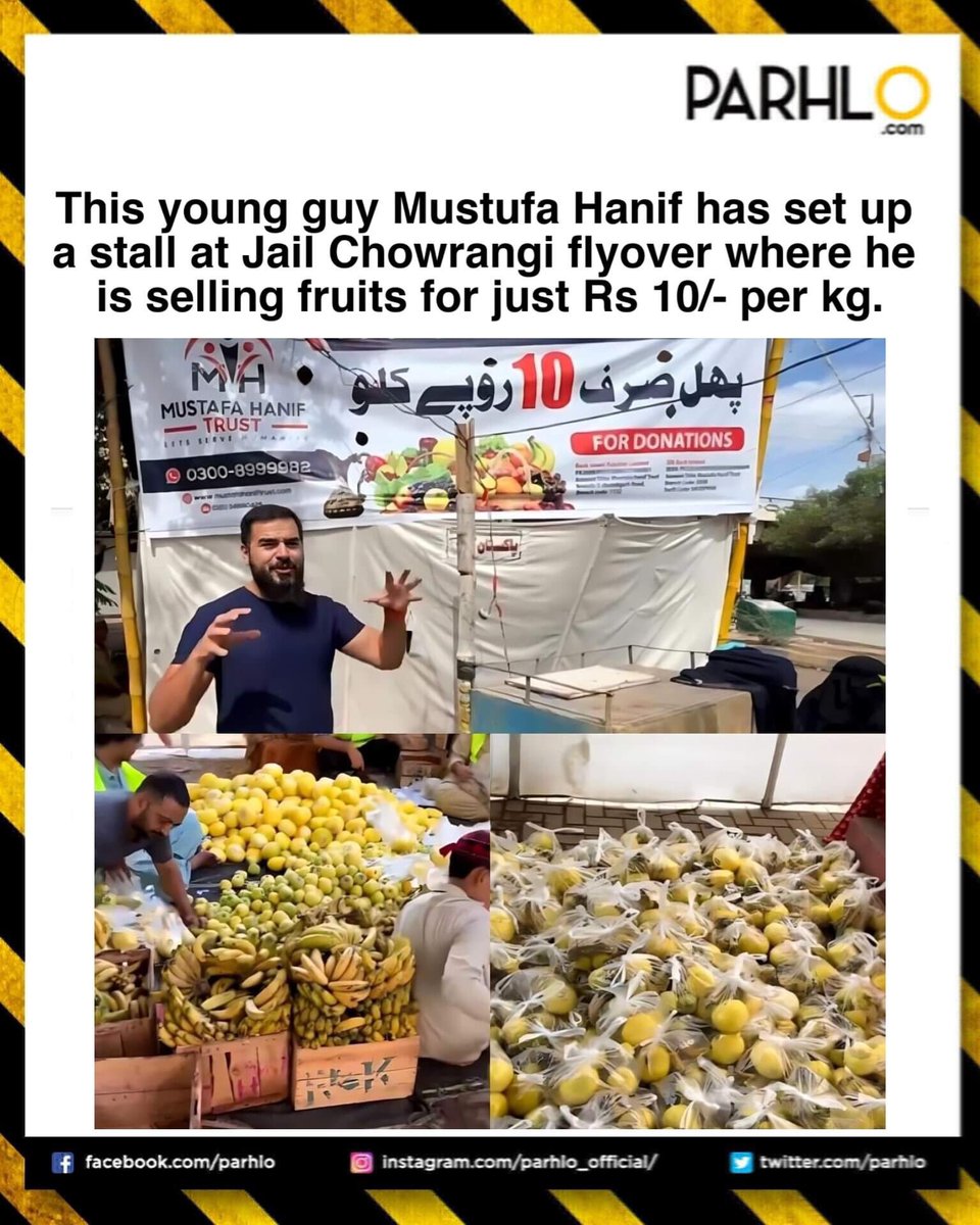 WIOAwardAcademy's tweet image. This young guy Mustufa Hanif has set up a stall at Jail Chowrangi flyover where he is selling fruits for just Rs 10/- per kg, more power to him for taking such great initiative.
#WIO #MustafaHanif #Karachi #SocialWorker #CityofLights #Ramadan2023