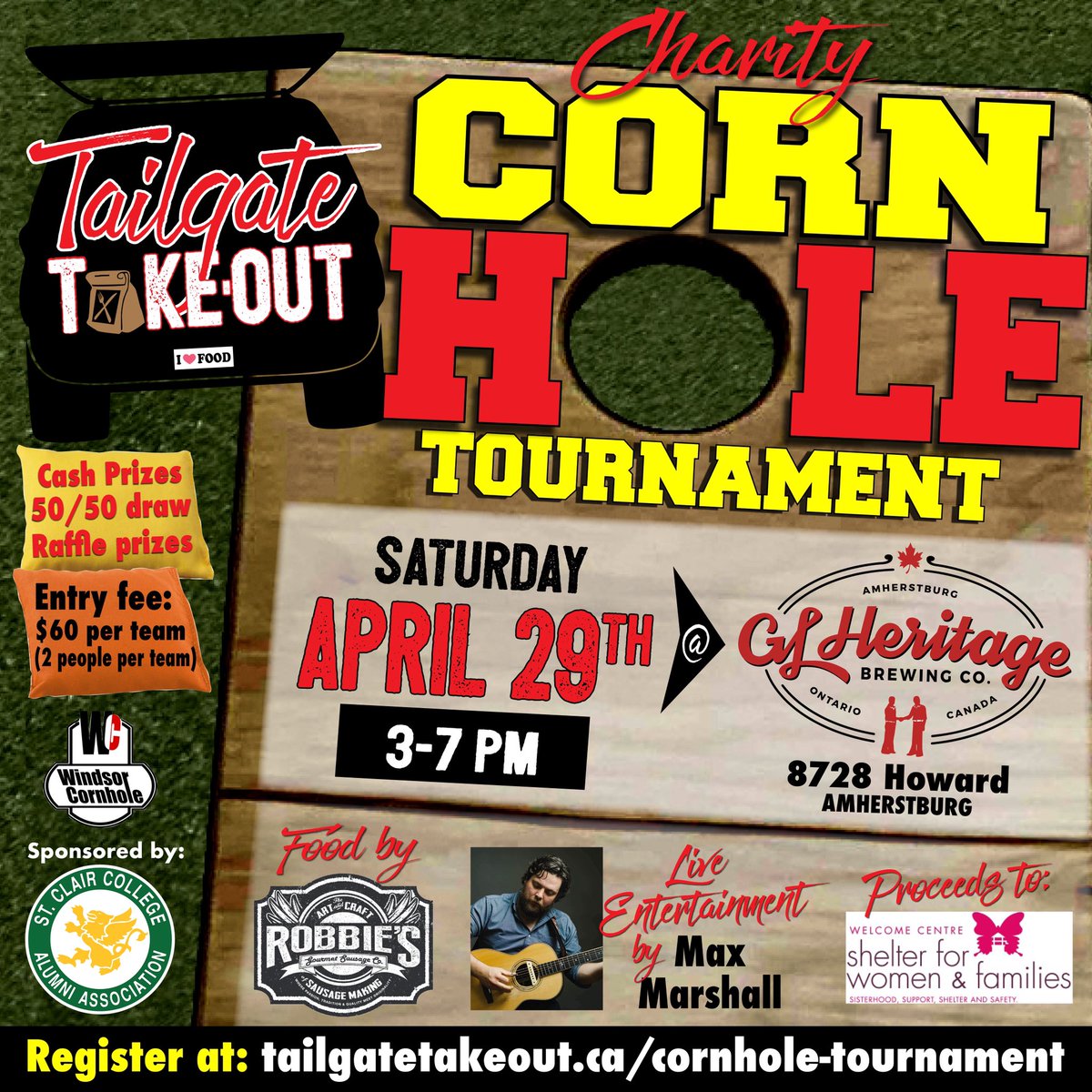 Tailgate Takeout (@tailgatetakeout) on Twitter photo As talked about this morning on <a href="/am800cklw/">AM800 CKLW</a> Tailgate Takeout is hosting our first charity event! 🙌🏼
Register your team at: tailgatetakeout.ca/cornhole-tourn…
Proceeds benefit <a href="/WellComeCentre/">Welcome Centre Shelter</a>
Sponsored by <a href="/STCLAIRALUMNI/">St. Clair Alumni</a>
#charityevent #YQG #windsor As talked about this morning on <a href="/am800cklw/">AM800 CKLW</a> Tailgate Takeout is hosting our first charity event! 🙌🏼
Register your team at: tailgatetakeout.ca/cornhole-tourn…
Proceeds benefit <a href="/WellComeCentre/">Welcome Centre Shelter</a>
Sponsored by <a href="/STCLAIRALUMNI/">St. Clair Alumni</a>
#charityevent #YQG #windsor