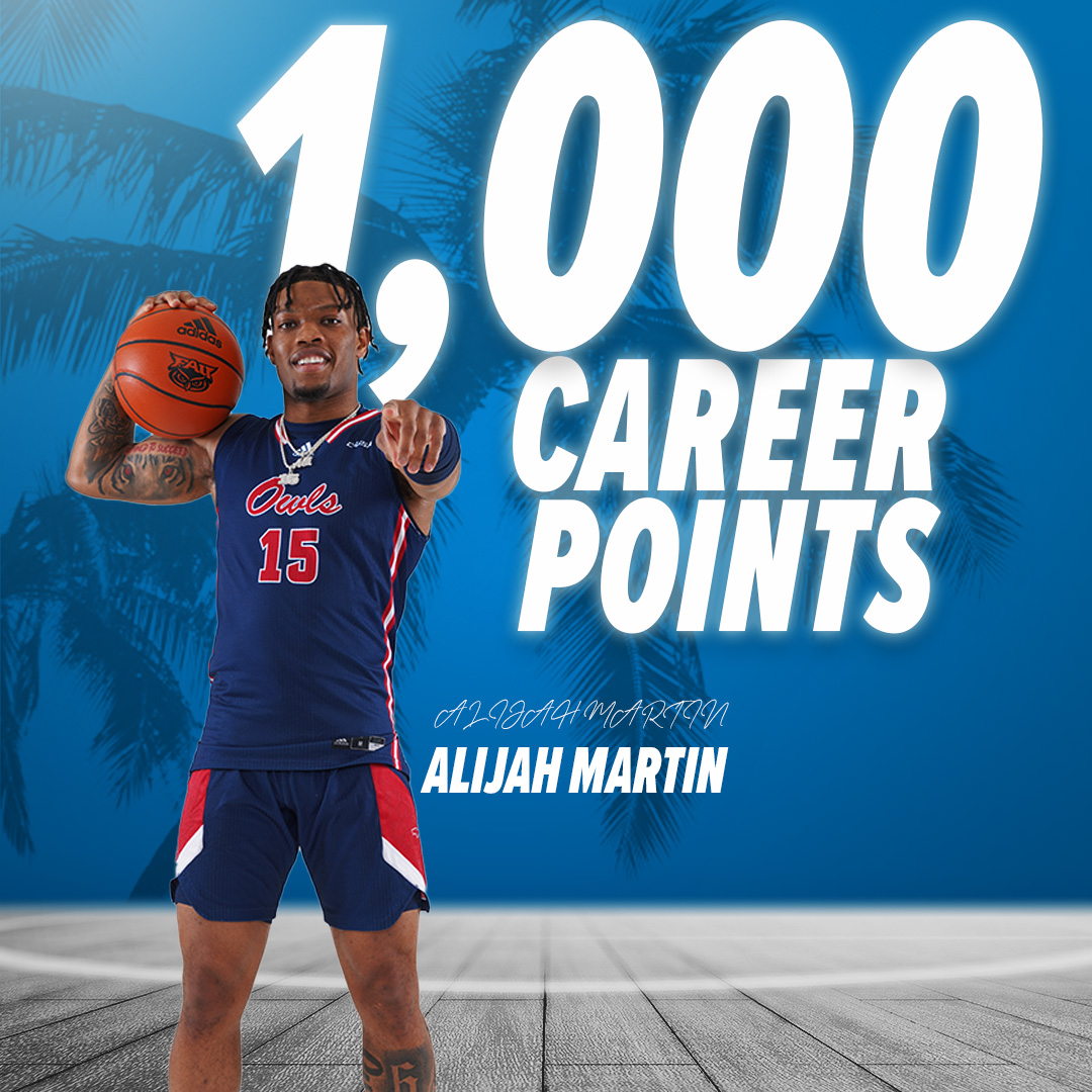 Welcome to the 1,000-point club, Alijah Martin ‼️

Martin's 3-pointer makes him the 11th Owl in history to score 1,000 career points. 

Congrats, A-Mart! <a href="/martin_alijah/">alijah.martin</a>