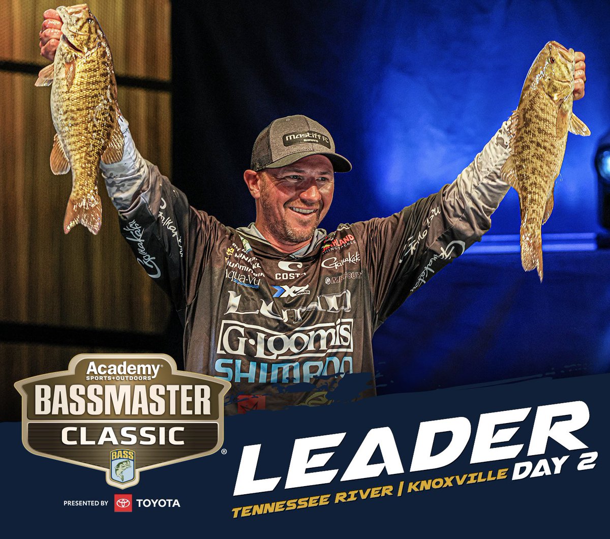 And just like that, <a href="/GussyOutdoors/">Jeff Gustafson</a> goes big to hold the Day 2️⃣ lead of the <a href="/Academy/">Academy Sports + Outdoors</a> Sports + Outdoors Bassmaster Classic presented by <a href="/Toyota/">Toyota USA</a> with a two day total weight of 3️⃣5️⃣ pounds, 1️⃣1️⃣ ounces! 

#BassmasterClassic #Day2Leader #Bassmaster