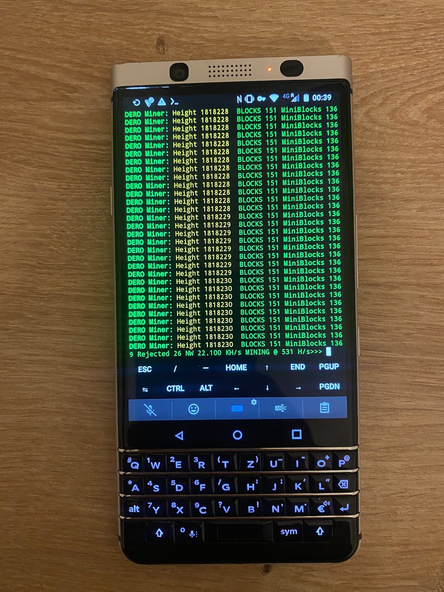 Even with a old Blackberry you can mine $DERO