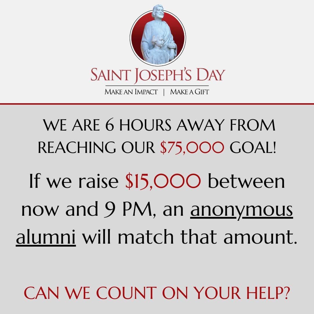 Donate here: givegab.com/campaigns/sain… Funds raised for this years Saint Joseph's Day Campaign will benefit the Performing Arts Program, Tuition Assistance, Athletics and the building of a Marist School in Liberia in Memory of Tony Cantu.