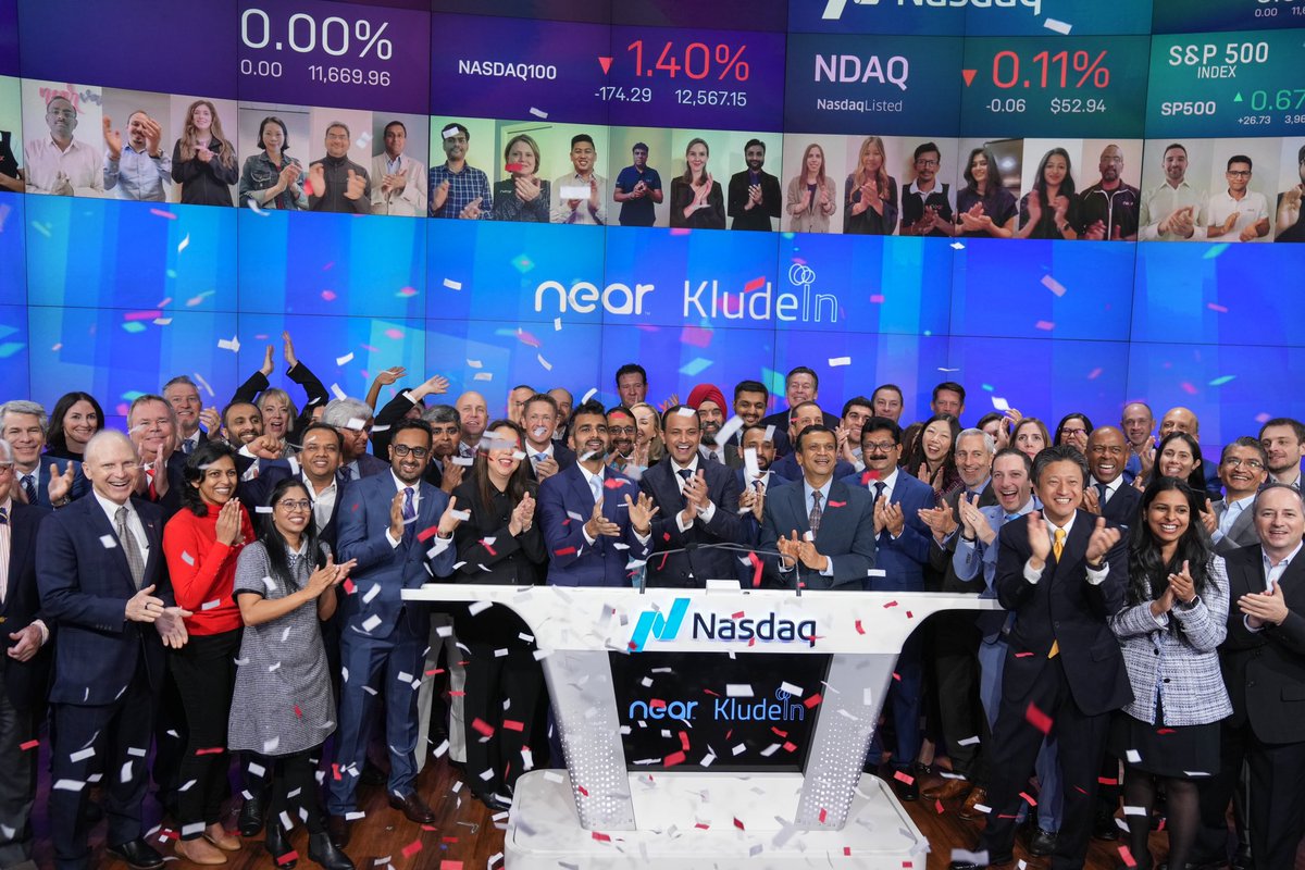 shuklashobhit's tweet photo. I'm delighted to share that @Near Intelligence, Inc. is now trading under the ticker symbol NIR on Nasdaq 🎉 .

I could not have asked for better partners in this decade long journey than @anilmatt and Rahul Agarwal. Thank you to the entire Near team! https://t.co/PfJd8g0jwa