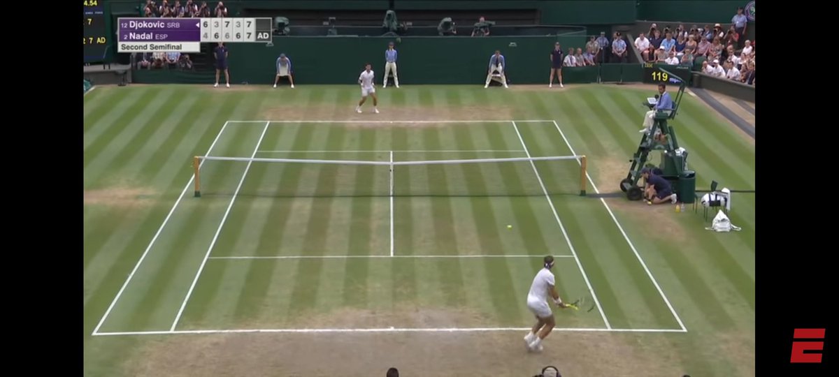 theycallmesanj's tweet photo. @gigicat7_ There was one in Wimbledon 2018 for Rafa as well.... similar shot but he was approaching for a volley https://t.co/vtnR06PL5r