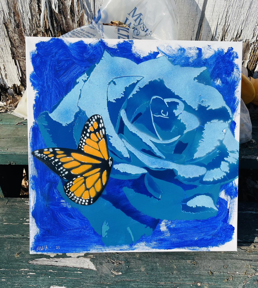 SIGNS OF SPRING 🌸 
20x20 acrylic and spray 

#Spring #art #artwork #artgallery #newyorkartgallery #painting #artist #artwork #painter #fineart #flower #flowerpainting #butterfly