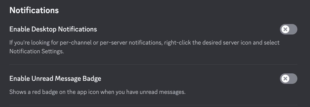 6stermaybe's tweet photo. can someone help me w my discord.. I had to reinstall it n stuff but I turned off enable the message badge thing but its still showing pings/dms n it never did before so how do I fix this ?? #discord #discordhelp https://t.co/5fu9HhH9uf